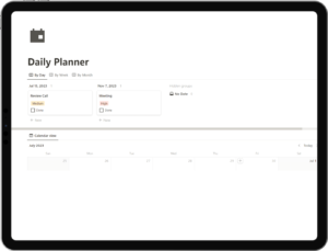 Notion Daily Planner Template