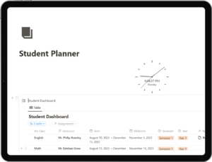 Notion Student Planner Template