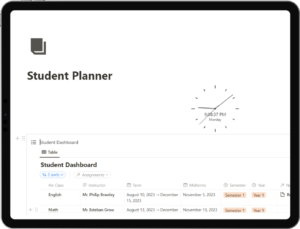 Notion Student Planner Template