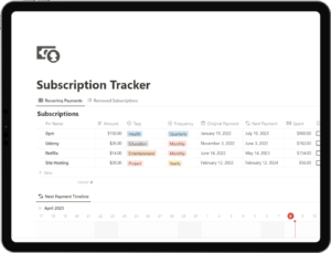Notion Subscription Tracker Template