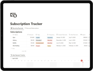 Notion Subscription Tracker Template